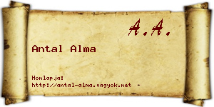 Antal Alma névjegykártya